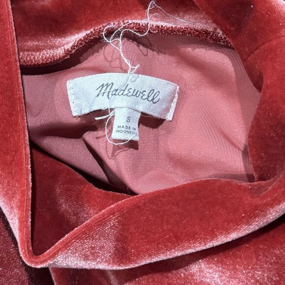 Madewell Velvet Rust Short Sleeve Top Women’s Small - Picture 3 of 3